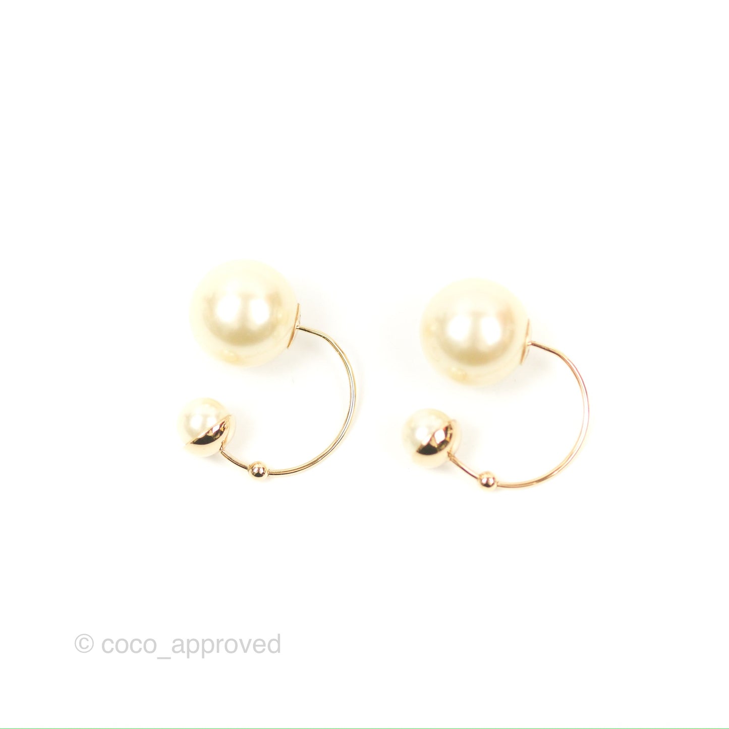 Dior Pearl Earrings Gold Tone