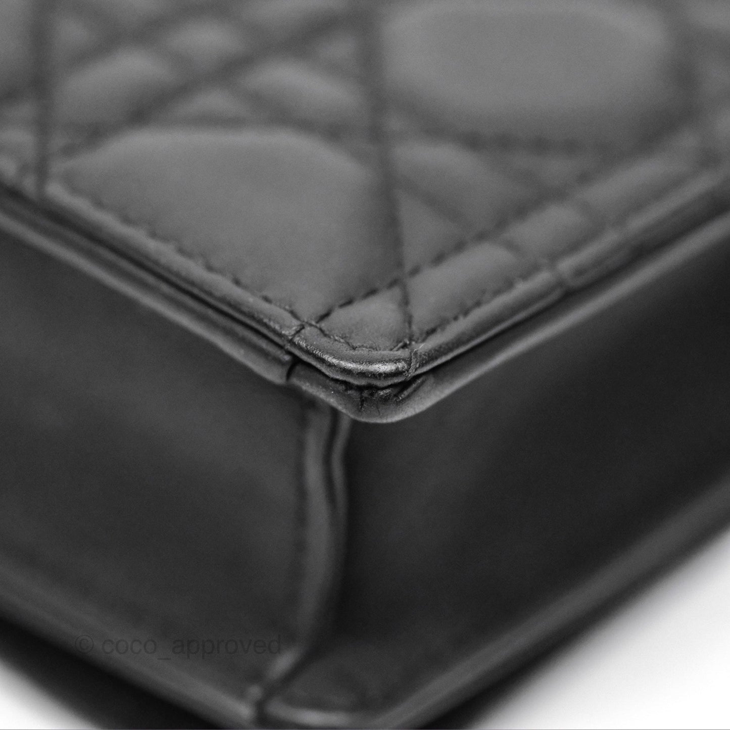 Christian Dior Lady Dior Small Clutch with Chain Lambskin So Black