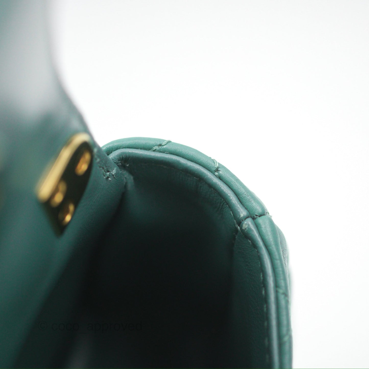 Christian Dior Micro Caro Bag in Tundra Green Supple Cannage Calfskin Gold Hardware
