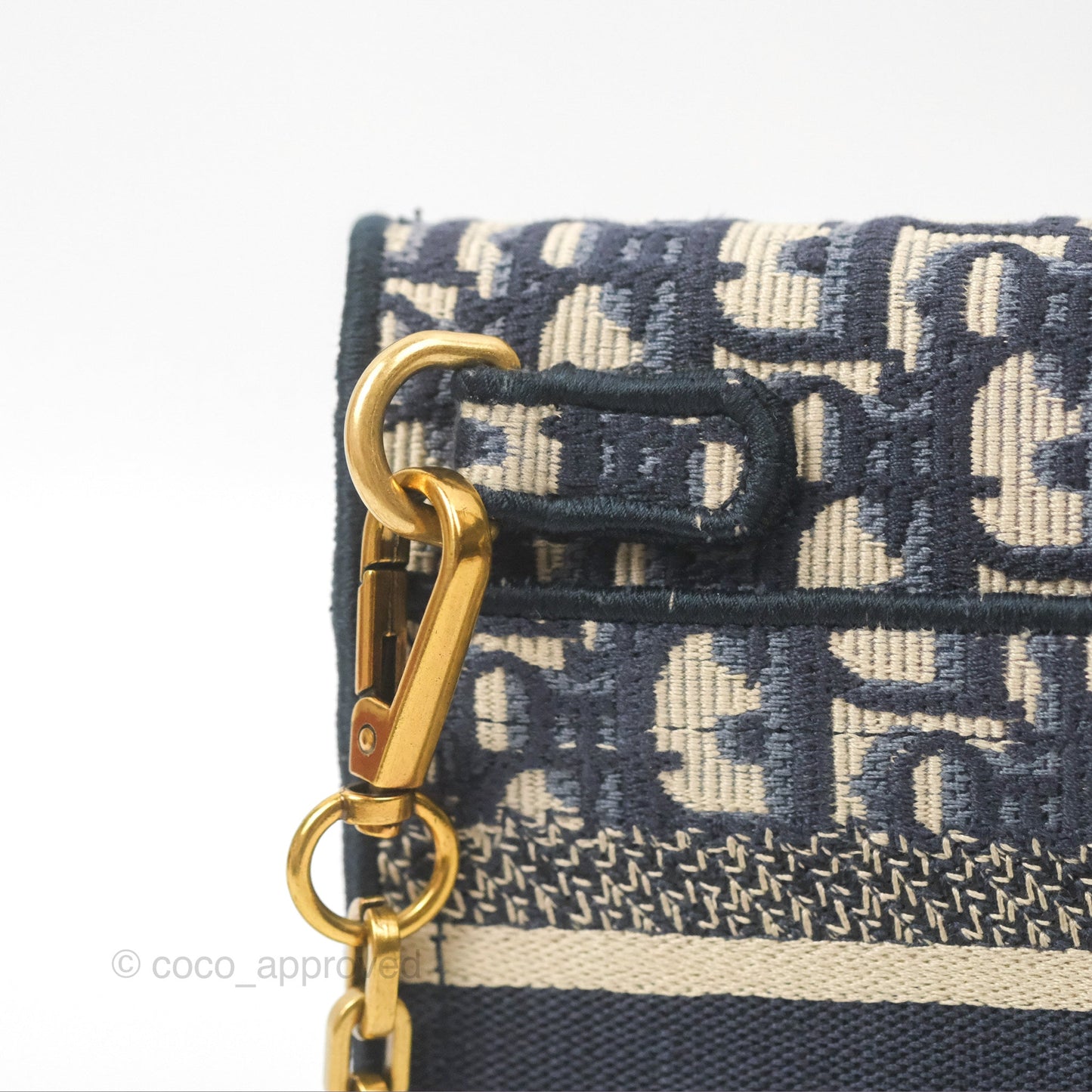Christian Dior Navy Oblique Slim Saddle Pouch
