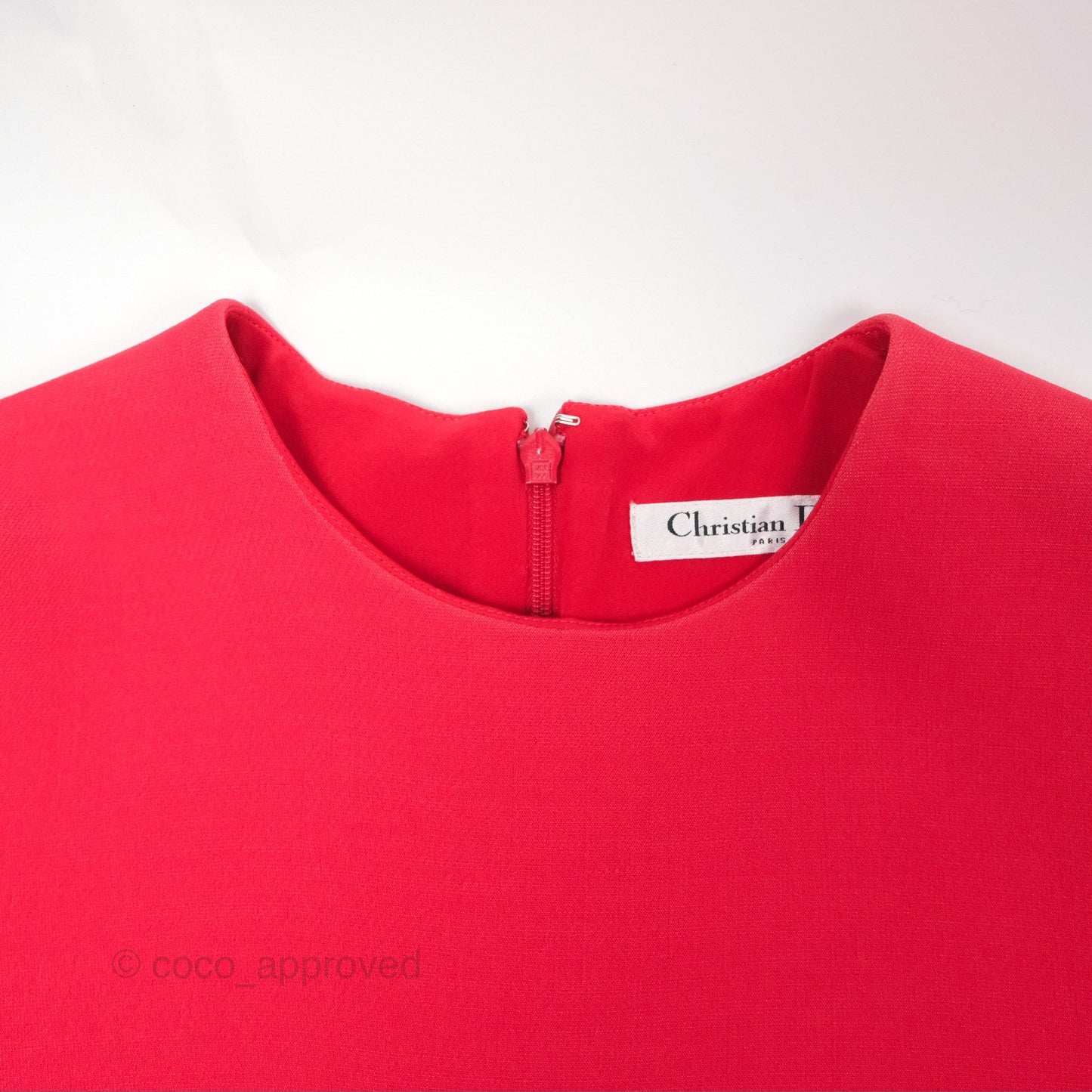 Christian Dior Red Wool Silk Dress Size 34