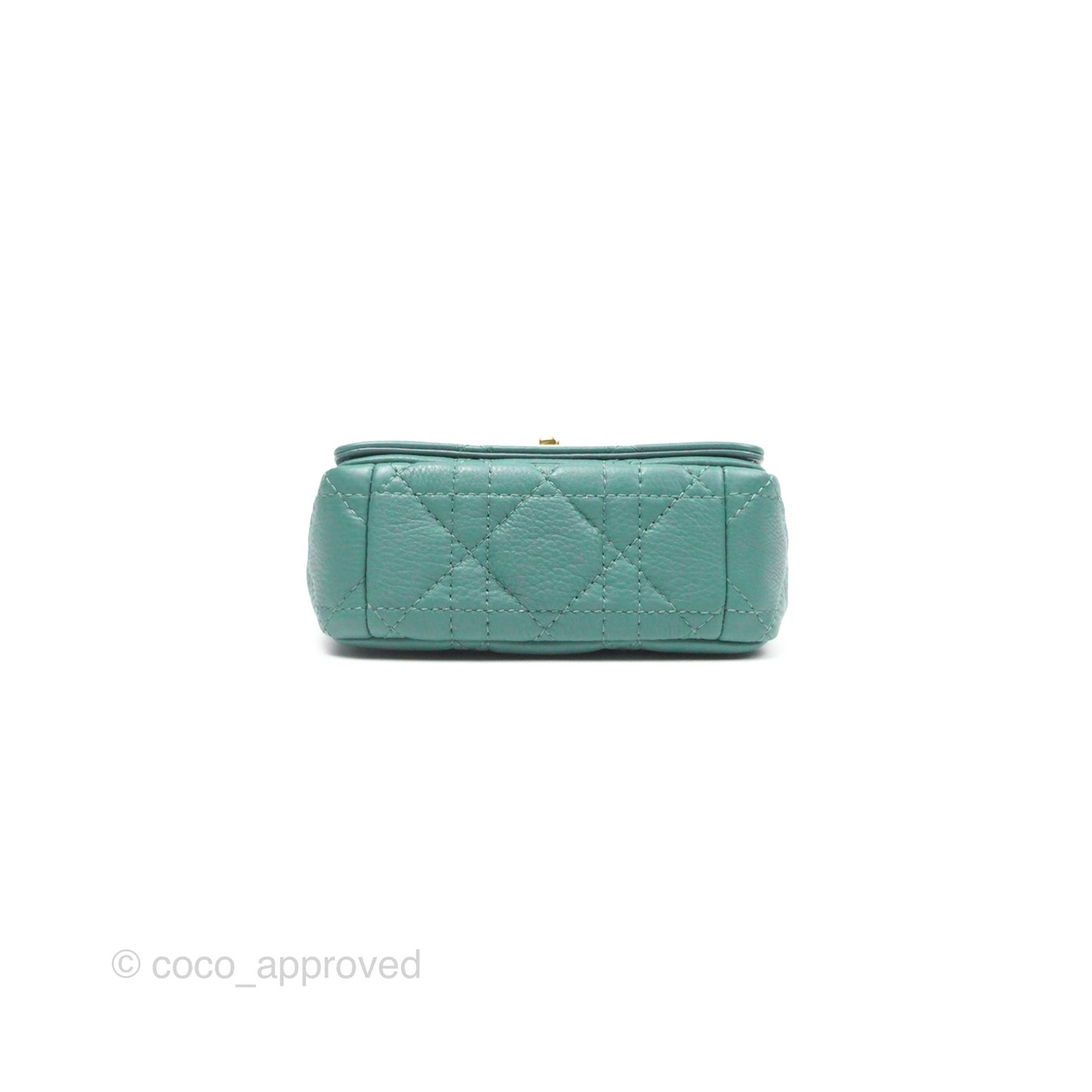 Christian Dior Micro Caro Bag in Tundra Green Supple Cannage Calfskin Gold Hardware