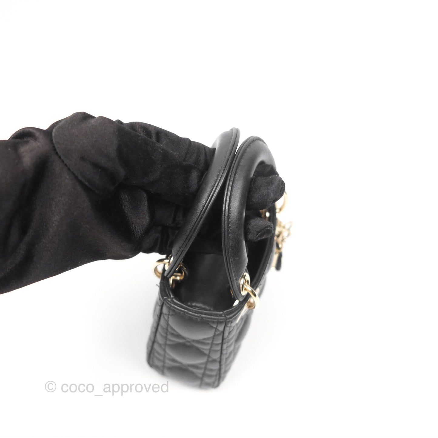 Christian Dior Micro Lady Dior Black Lambskin Gold Hardware