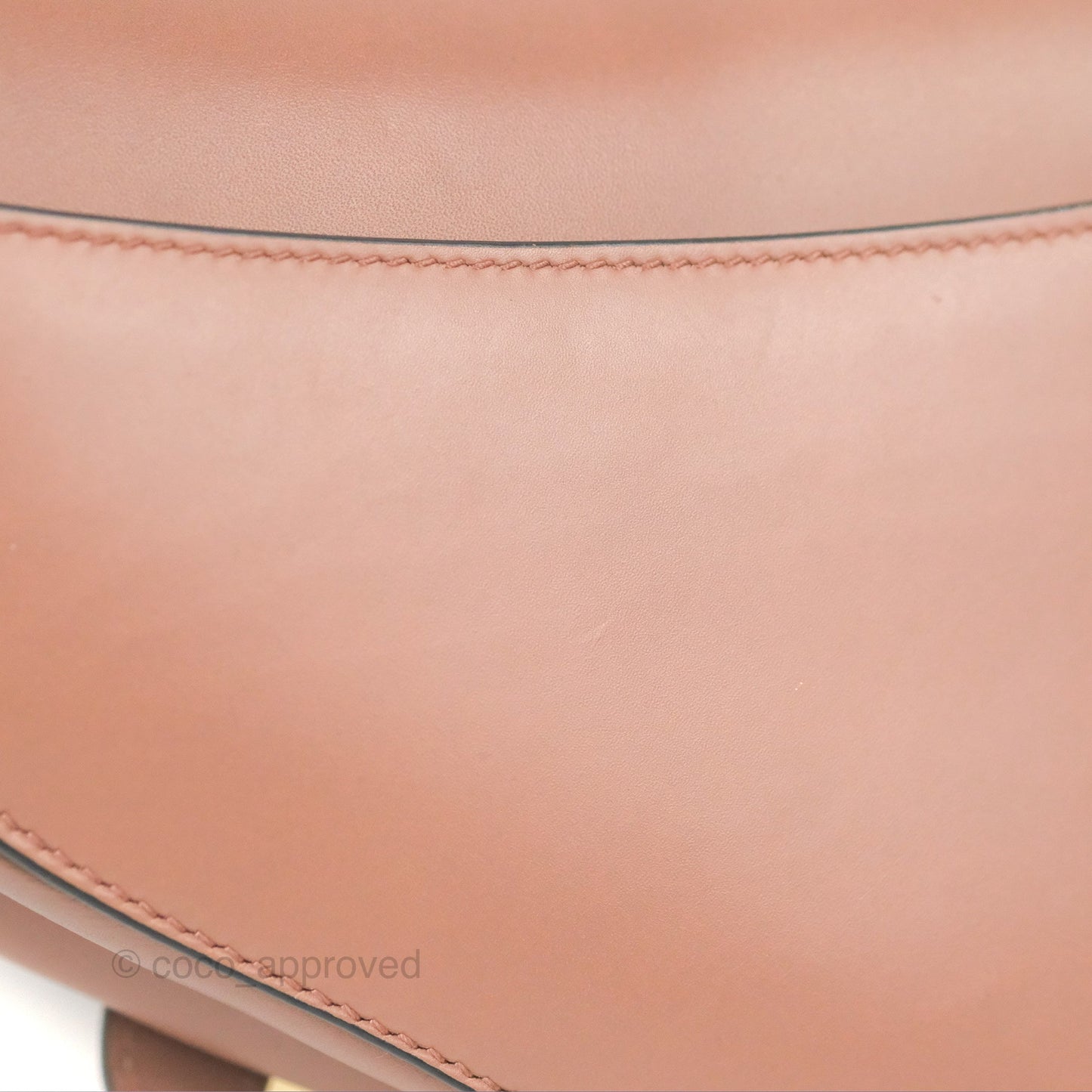 Christian Dior Mini Saddle Bag Rose Taupe Grained Calfskin Gold Hardware