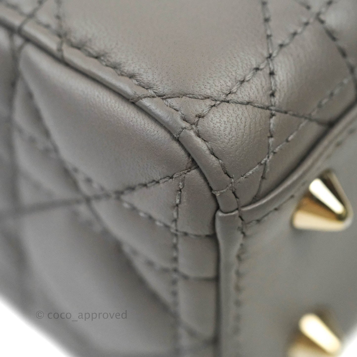 Christian Dior Lambskin My ABCDior Lady Dior Grey Gold Hardware