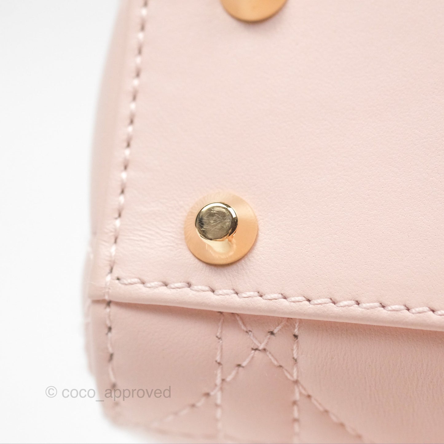 Christian Dior Mini Lady Dior Pink Lambskin Gold Hardware