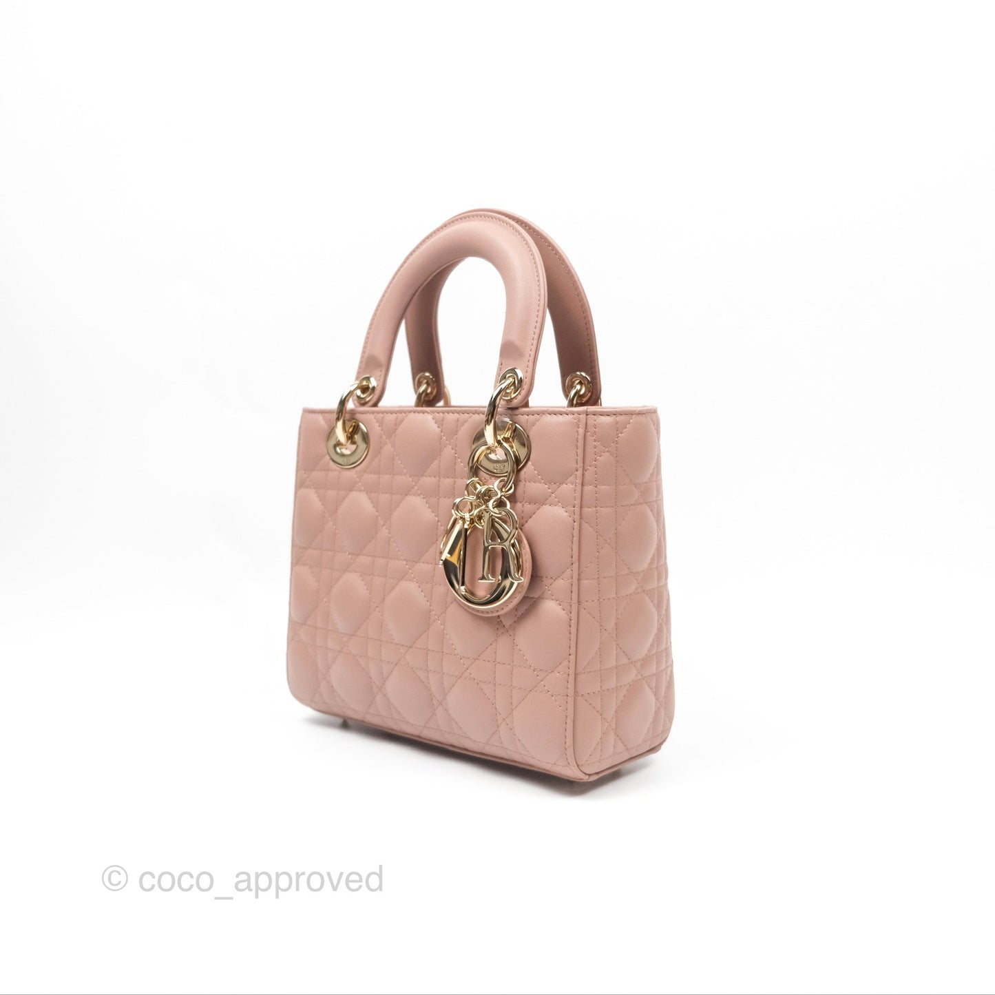 Christian Dior Small Lady Dior My ABCDior Blush Cannage Lambskin Gold Hardware