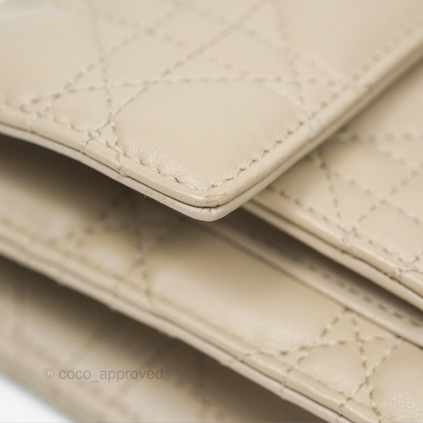 Christian Dior My Dior Daily Chain Pouch Sand-Colored Cannage Lambskin Gold Hardware