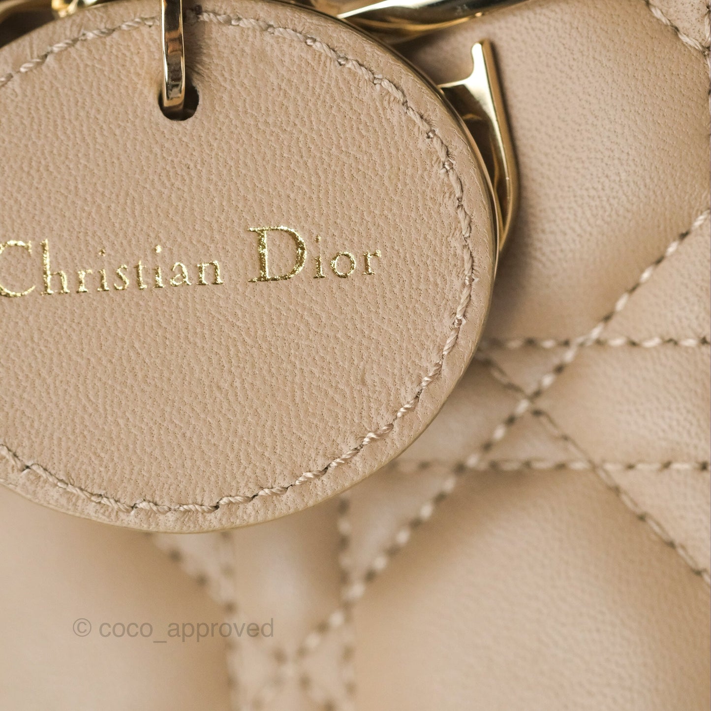 Dior Small Lady D-Joy Bag Beige Lambskin Cannage Gold Hardware