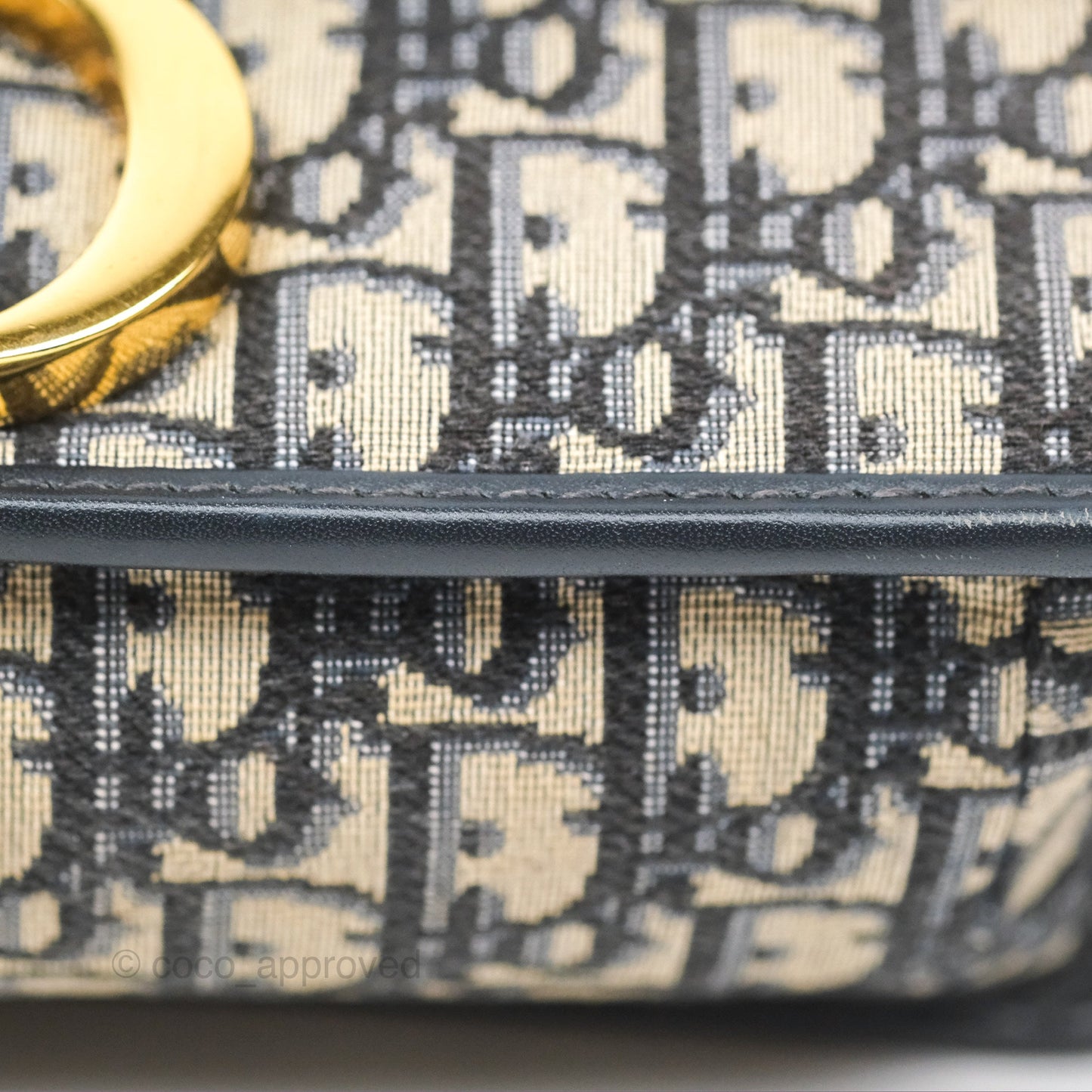 Christian Dior 30 Montaigne with Chain Blue Dior Oblique Jacquard