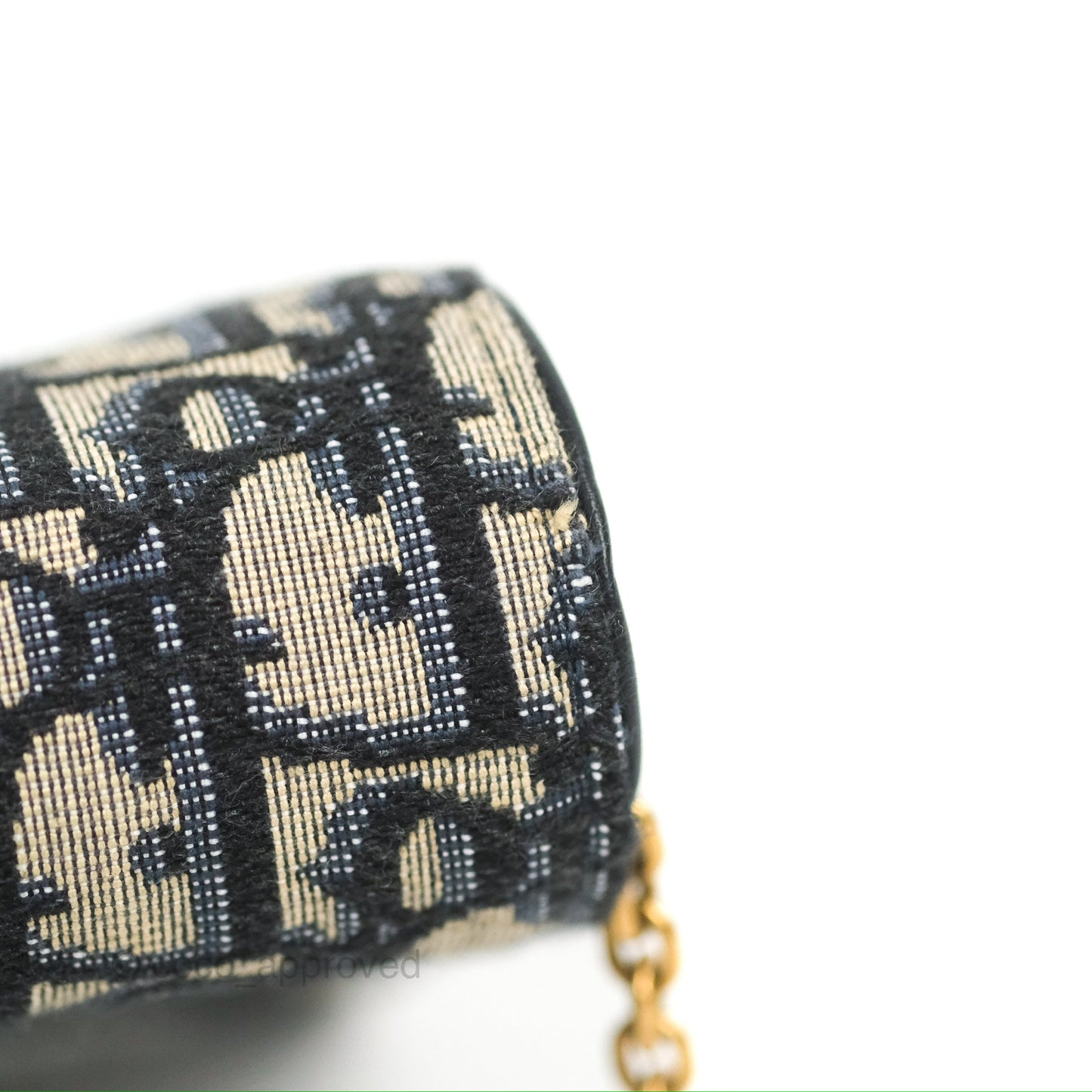 Christian Dior Saddle Chain Pouch Navy Oblique Jacquard