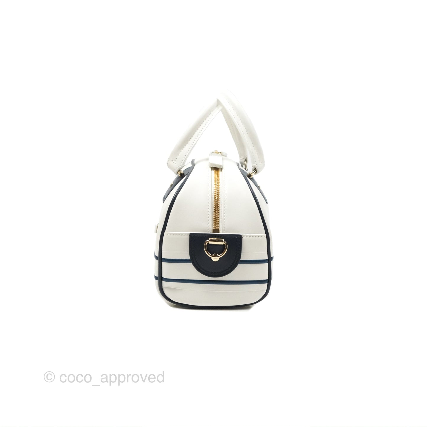Dior Small Dior Vibe Zip Bowling Bag White Navy