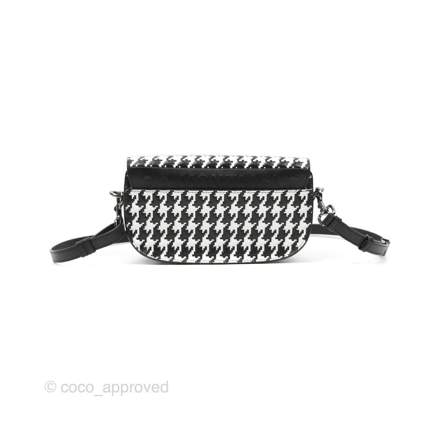 Christian Dior Bobby East-West Bag Black And White Houndstooth Embossed Calfskin