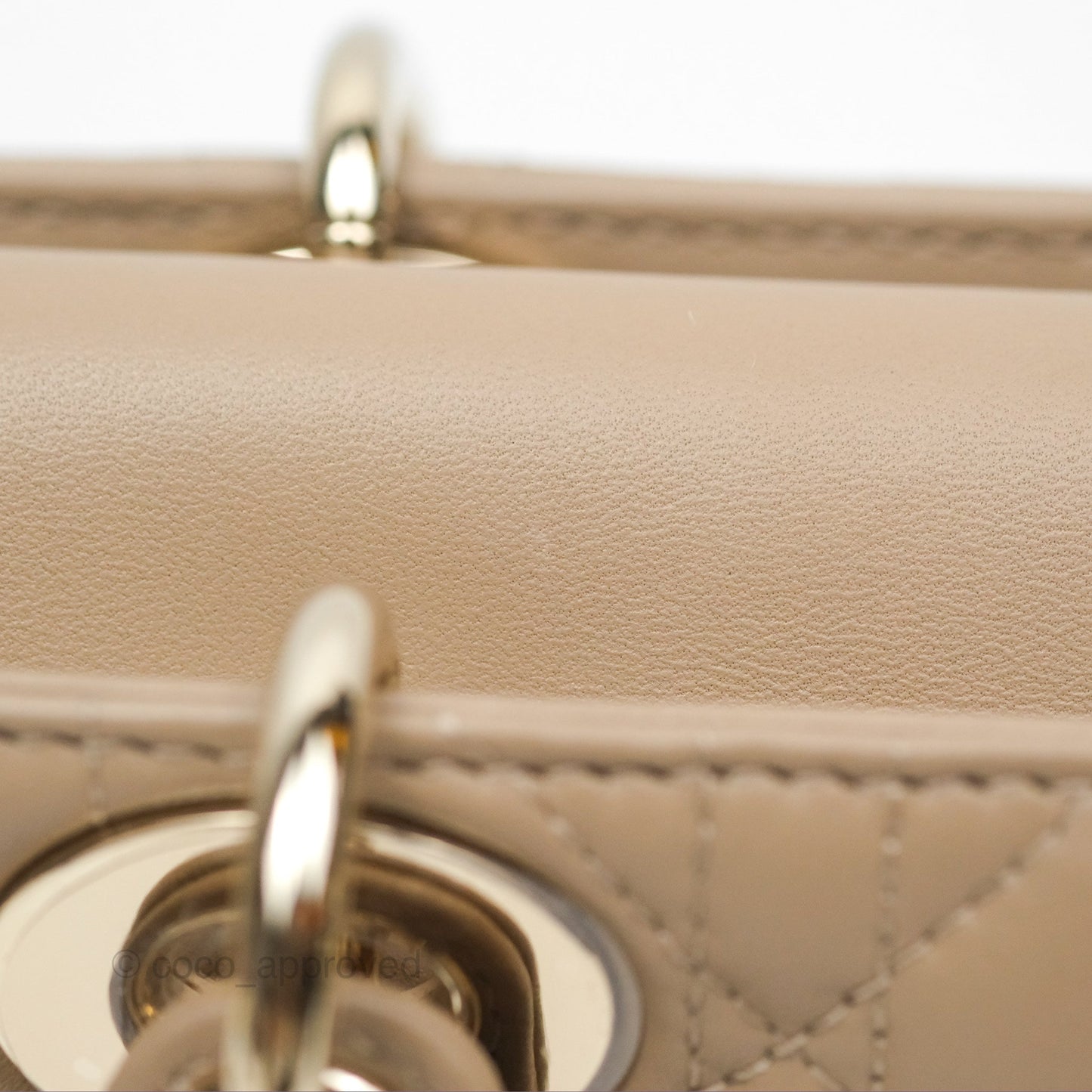 Dior Small Lady D-Joy Bag Beige Lambskin Cannage Gold Hardware