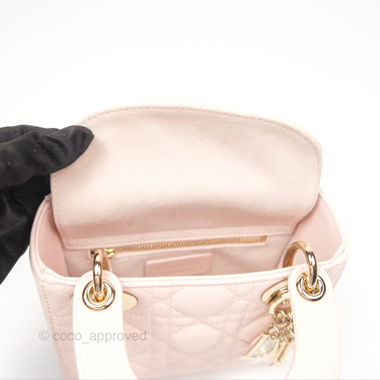 Christian Dior Mini Lady Dior Pink Lambskin Gold Hardware