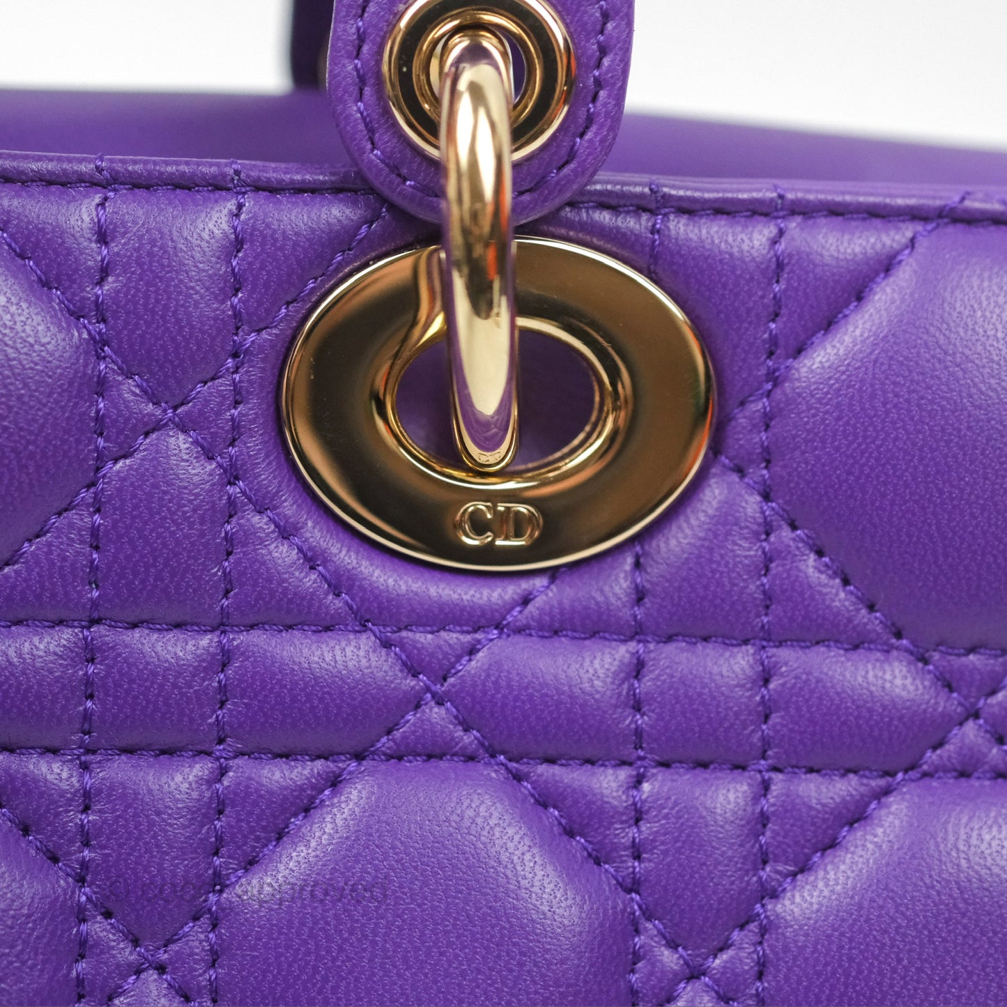 Dior Small Lady D-Joy Bag Purple Lambskin Cannage Gold Hardware