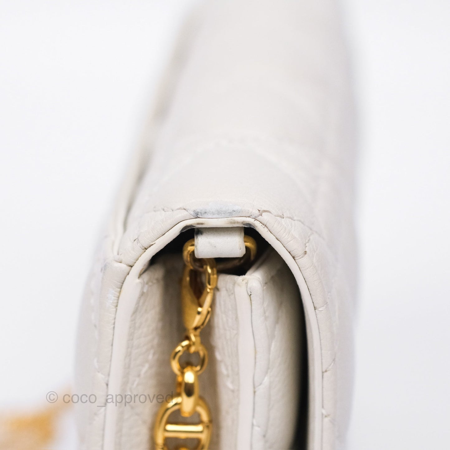 Dior Caro Pouch With Chain Latte Supple Cannage Calfskin