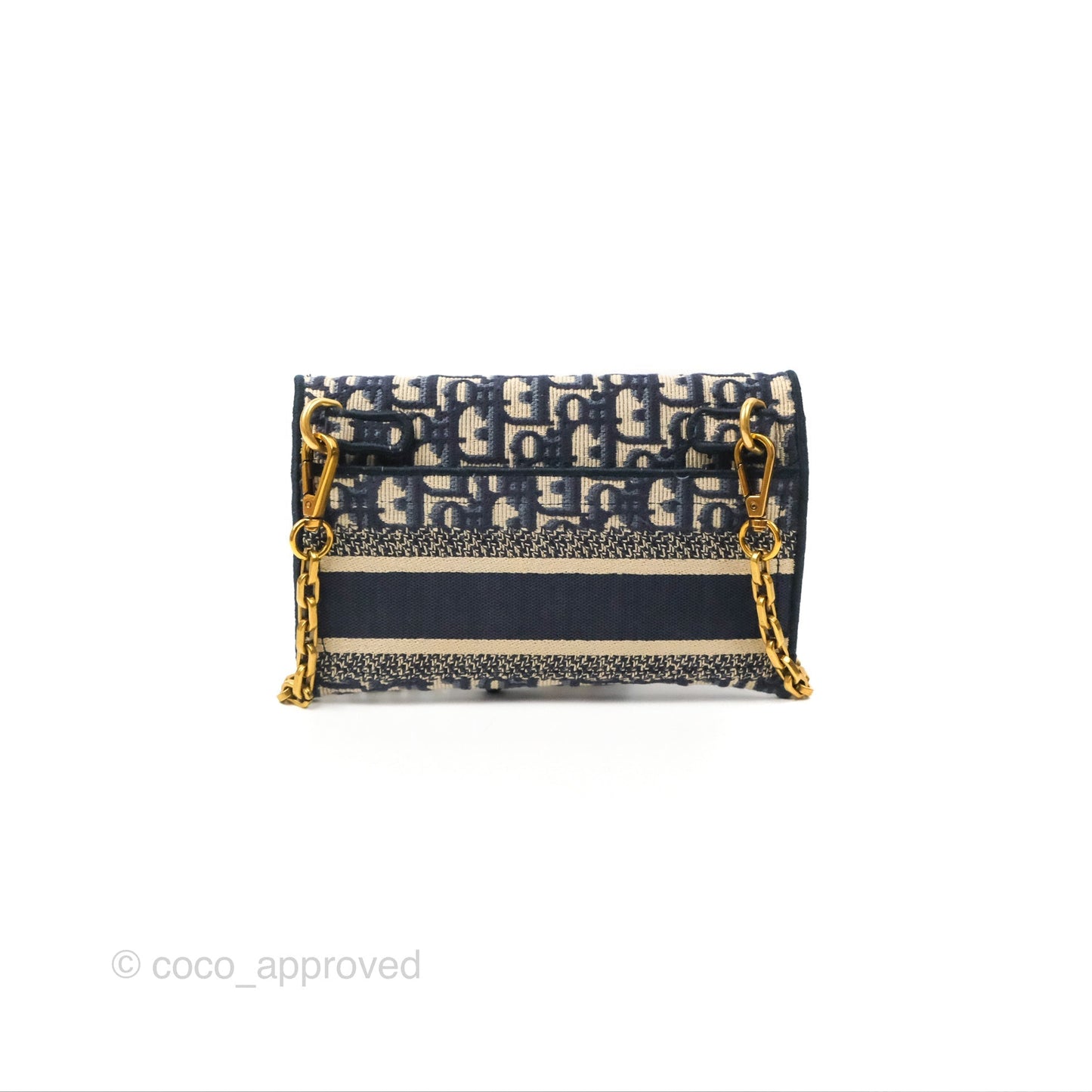 Christian Dior Navy Oblique Slim Saddle Pouch