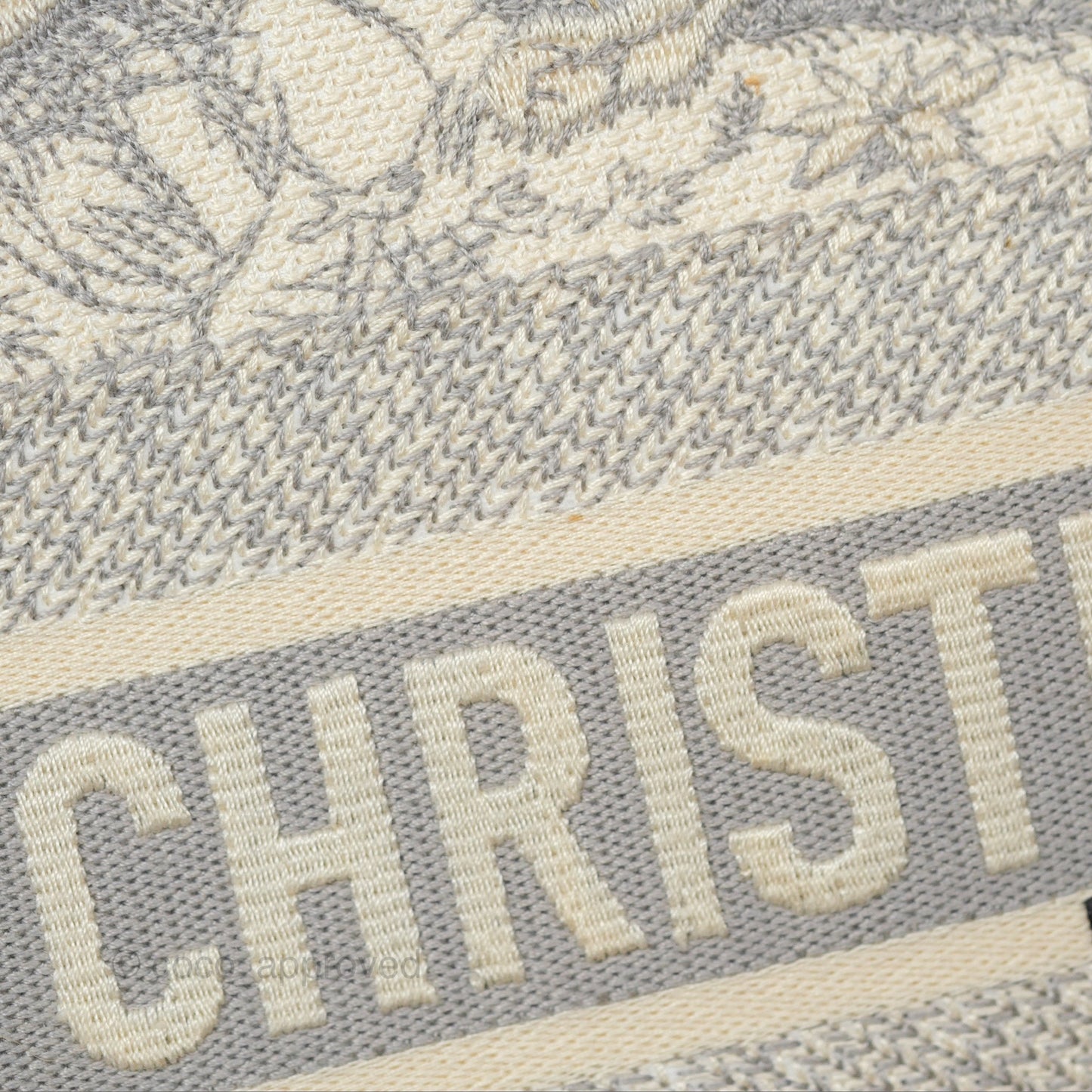 Christian Dior Medium (Old Small) Book Tote Embroidered Toile De Jouy Light Grey Canvas