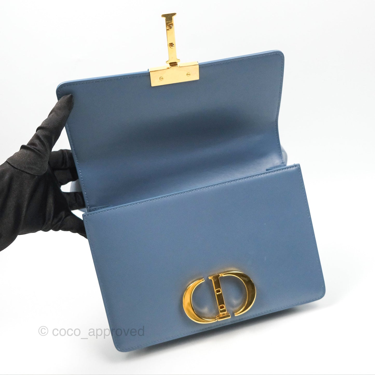 Dior 30 Montaigne Bag Blue Box Calfskin