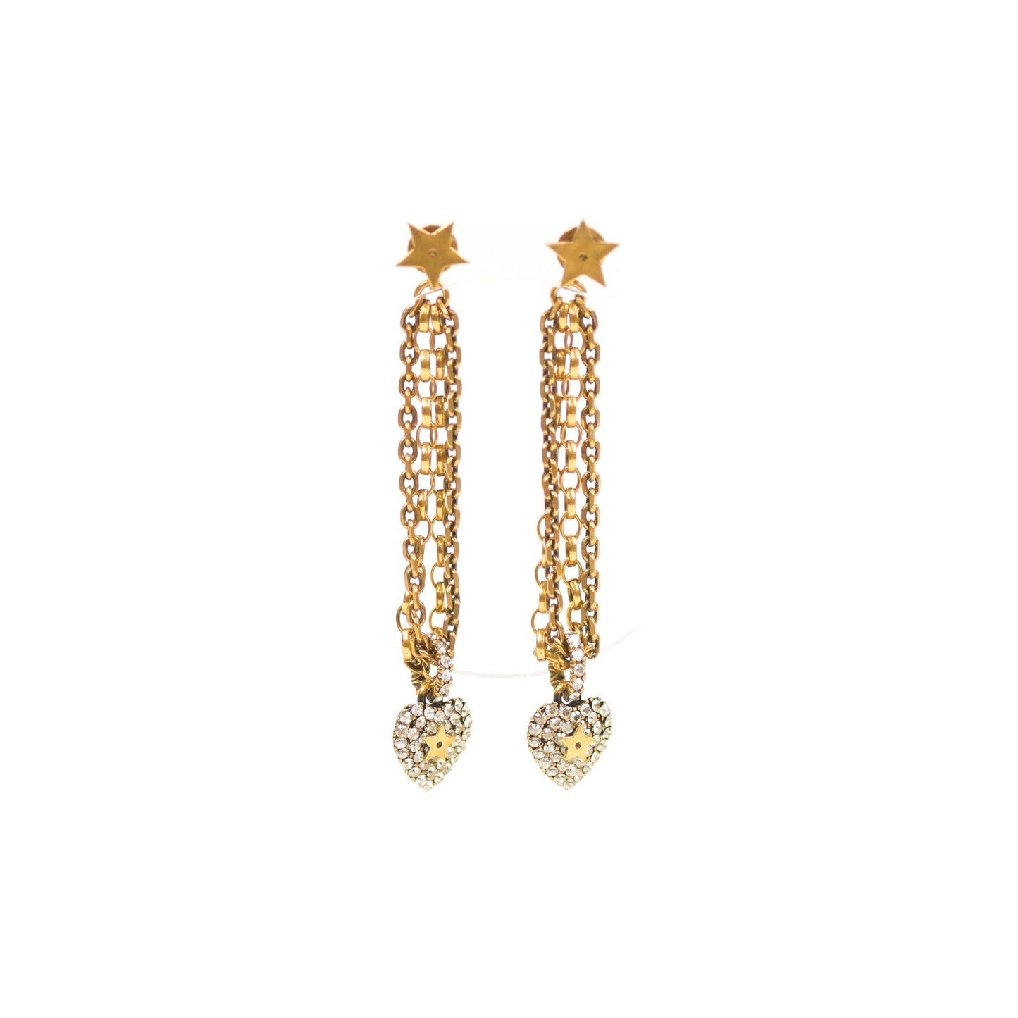 Dior Heart Drop Crystal Earrings