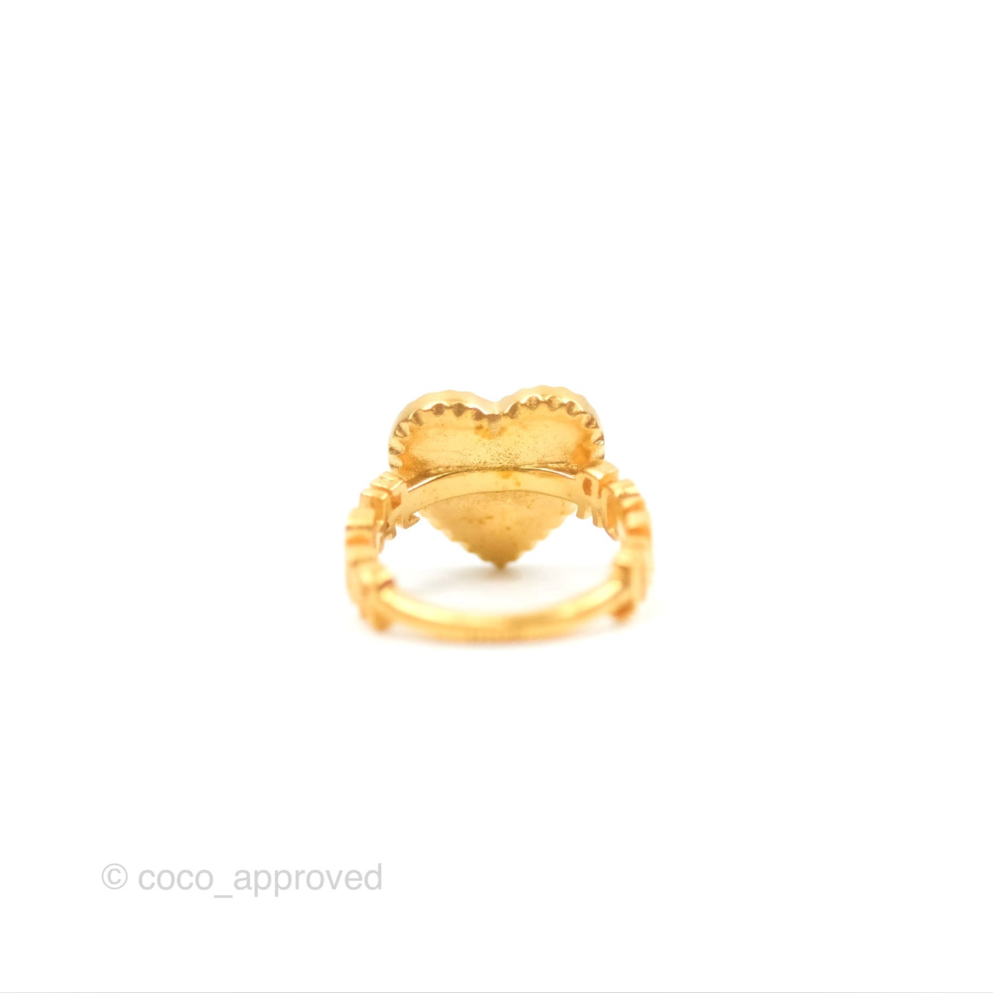 Christian Dior J'adior Crystal Star Heart Ring Matte Gold Tone Size M
