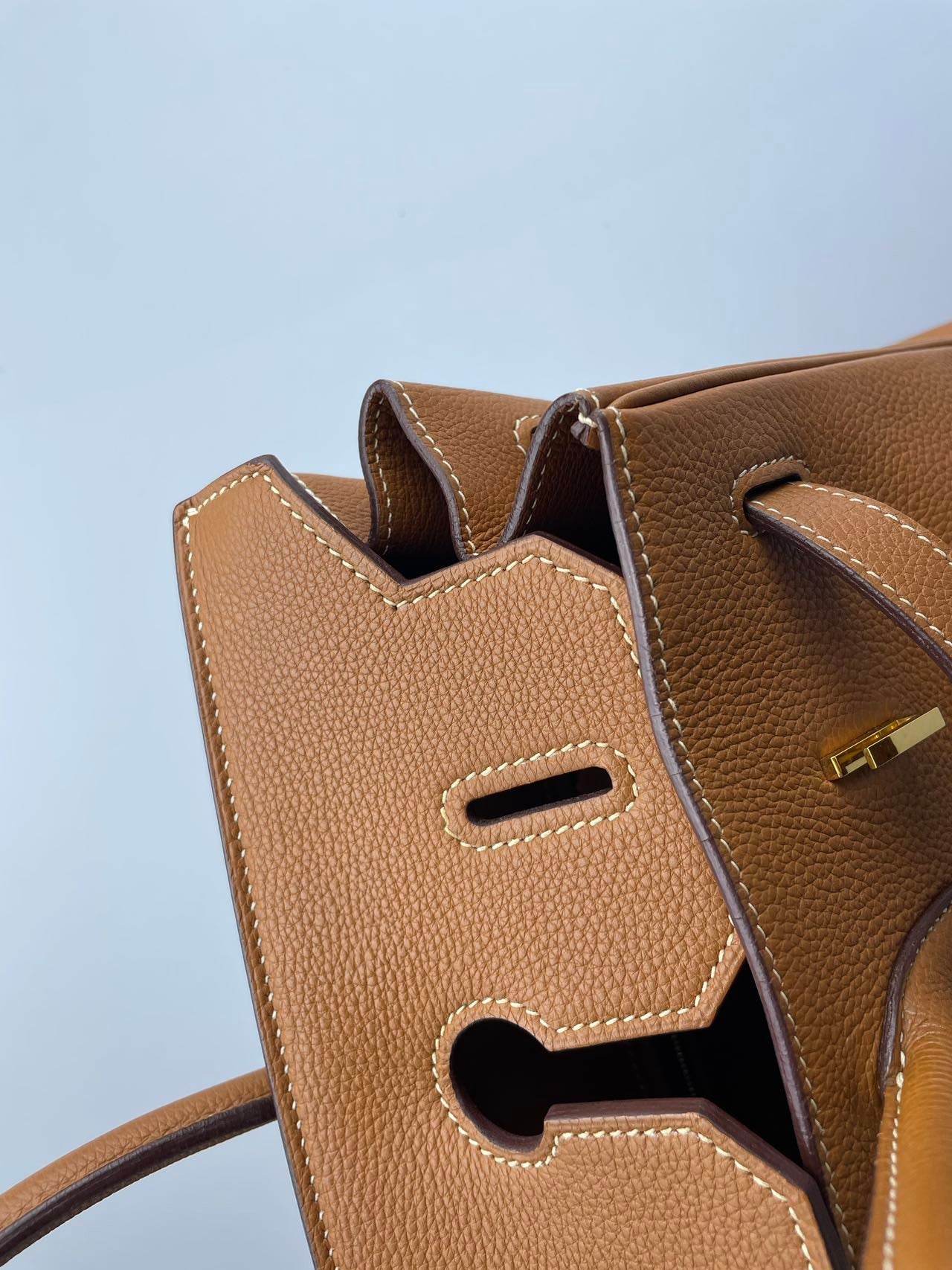 Hermes Birkin 35 in gold vintage Togo leather