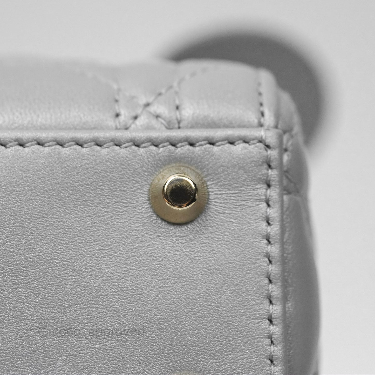 Christian Dior Mini Lady Dior Opaline Gray Pearlescent Cannage Lambskin