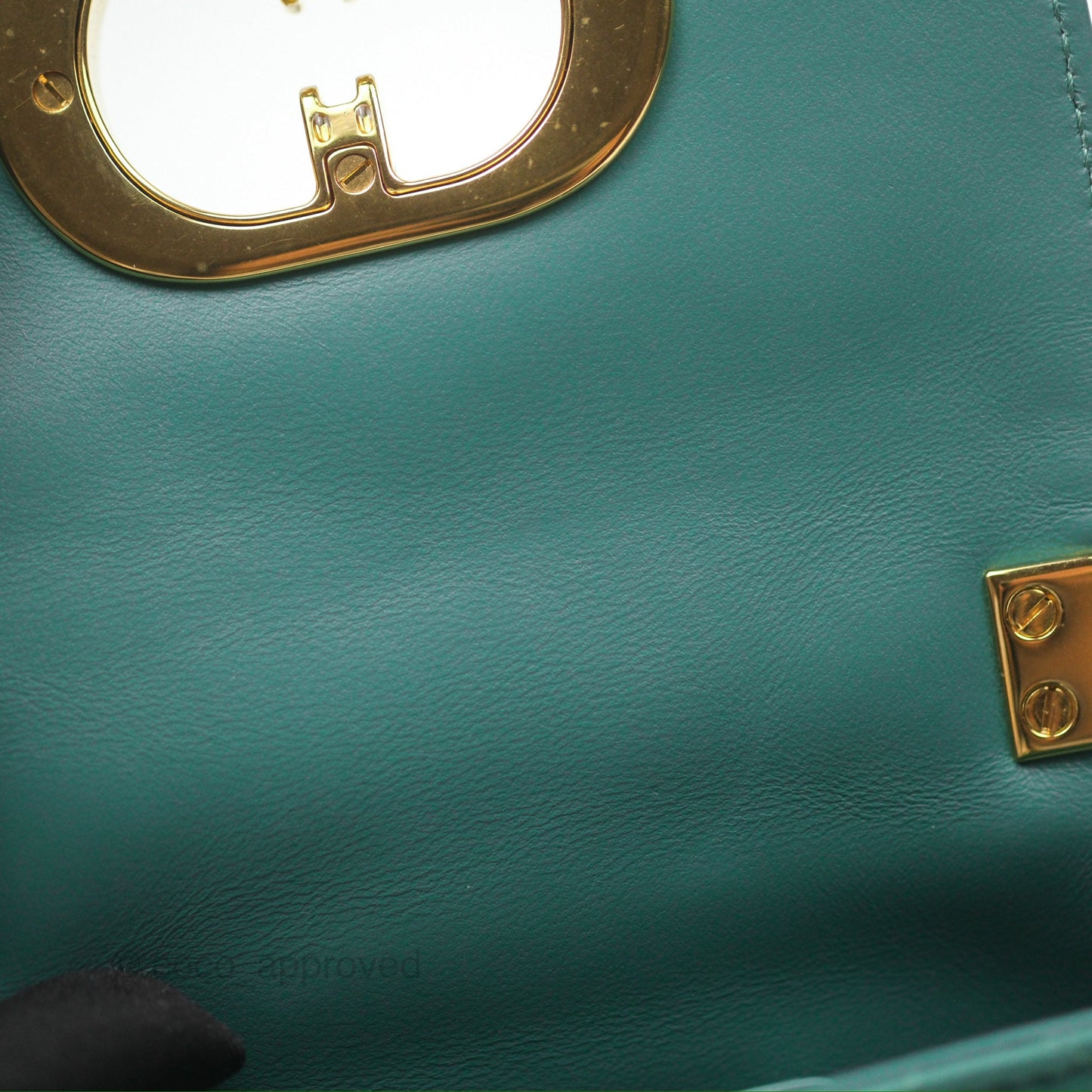 Christian Dior Micro Caro Bag in Tundra Green Supple Cannage Calfskin Gold Hardware