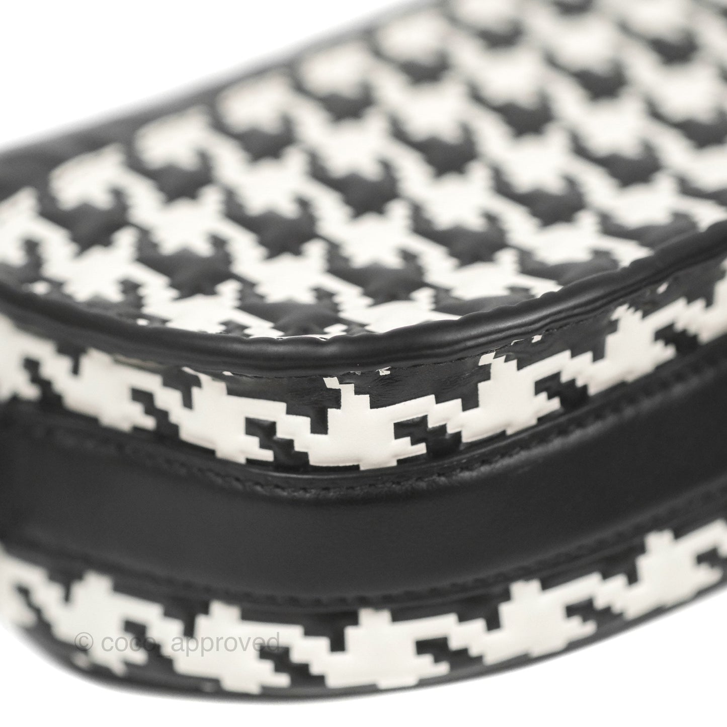 Christian Dior Bobby East-West Bag Black And White Houndstooth Embossed Calfskin