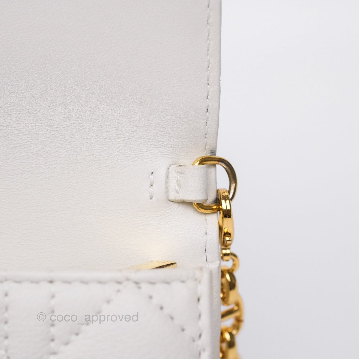 Dior Caro Pouch With Chain Latte Supple Cannage Calfskin
