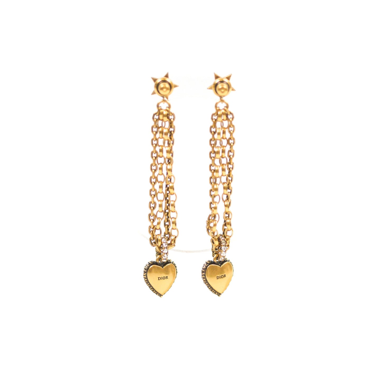 Dior Heart Drop Crystal Earrings