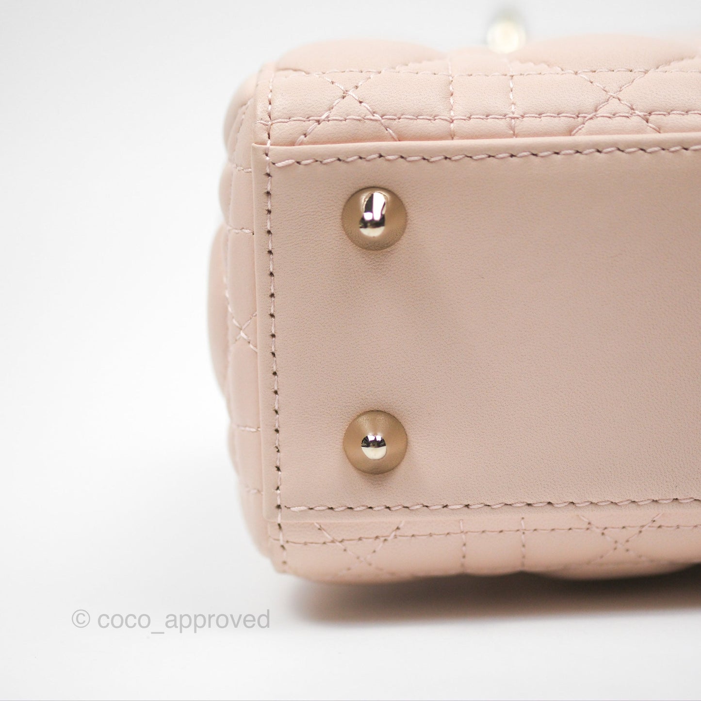 Christian Dior My ABCDior Lady Dior Pale Pink Cannage Lambskin Gold Hardware