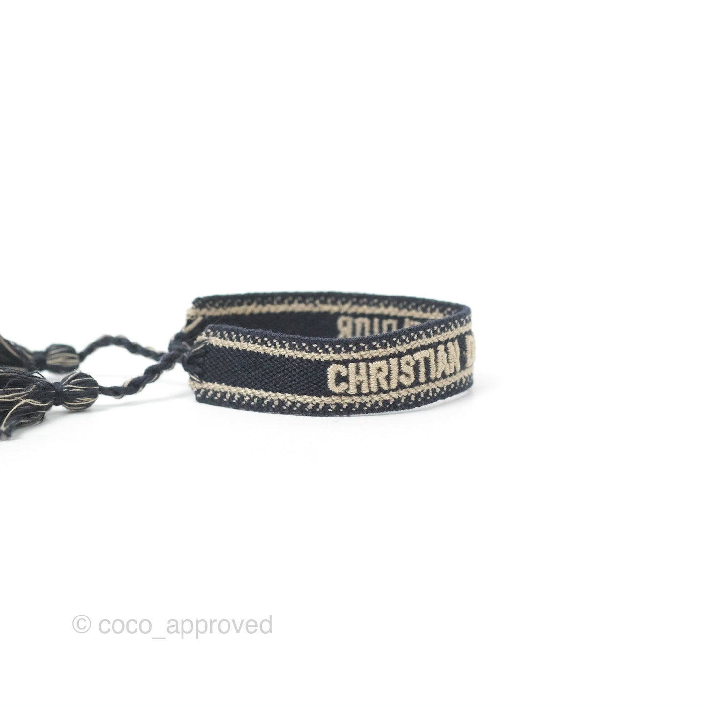 Christian Dior Bracelet Set Navy Blue Dior Oblique Embroidery