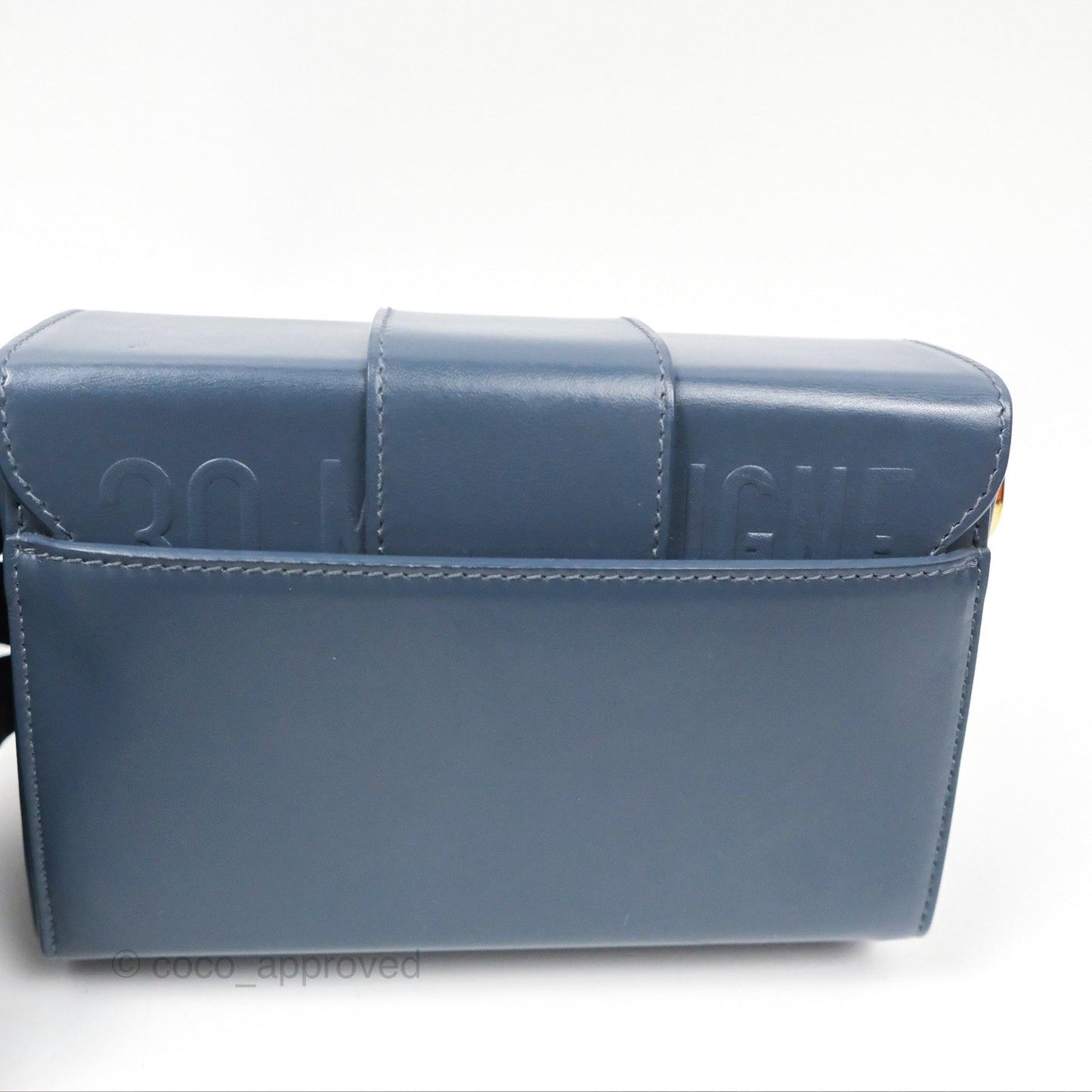 Christian Dior 30 Montaigne Box Bag Blue Calfskin