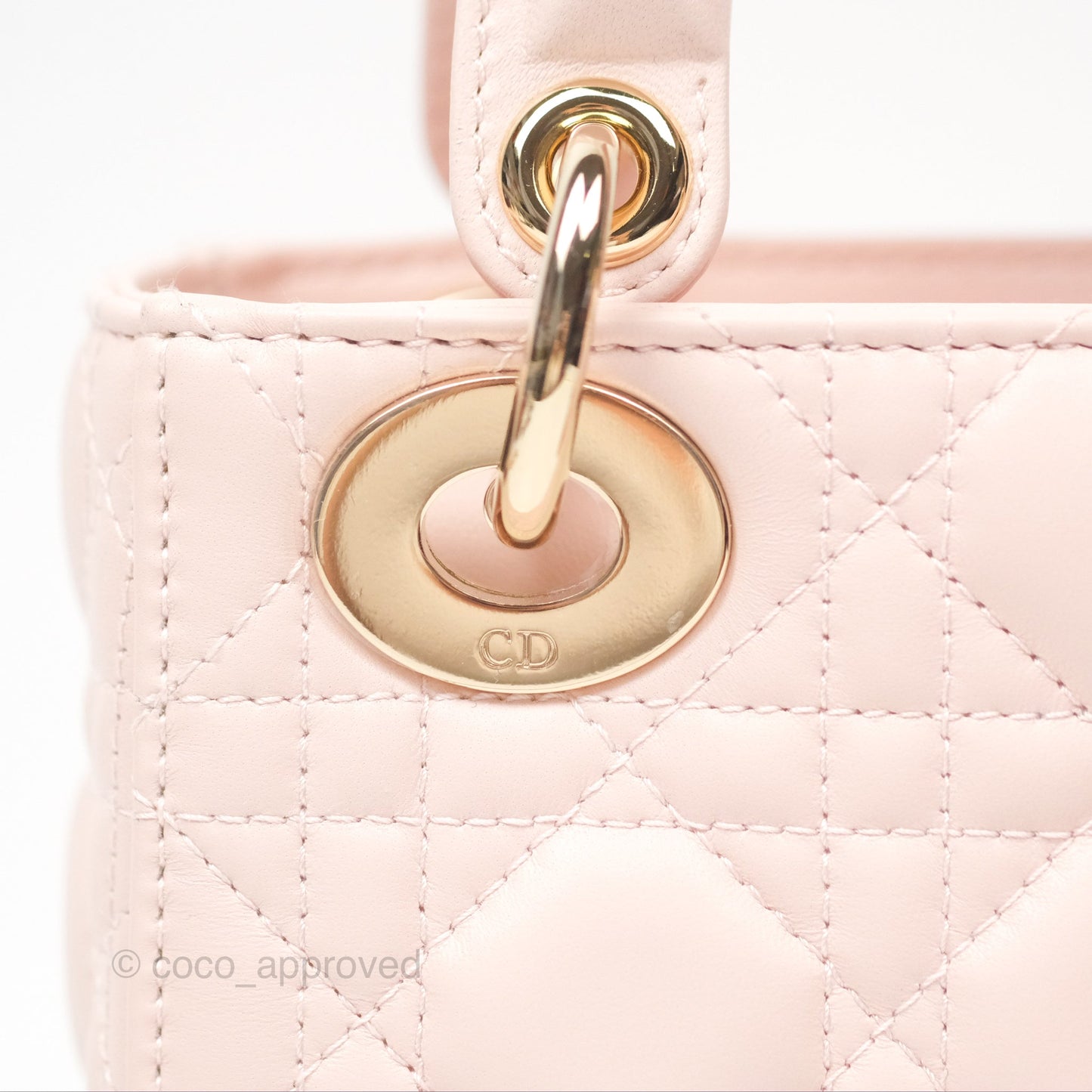 Christian Dior Mini Lady Dior Pink Lambskin Gold Hardware