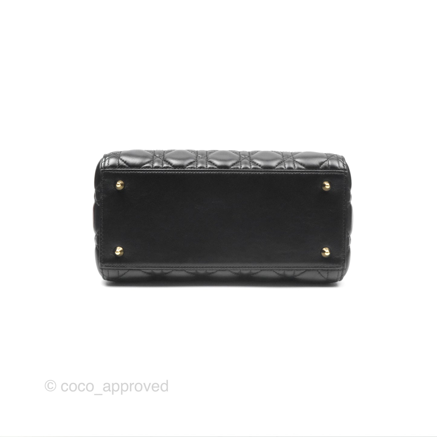 Christian Dior Medium Lady Dior Black Lambskin Gold Hardware