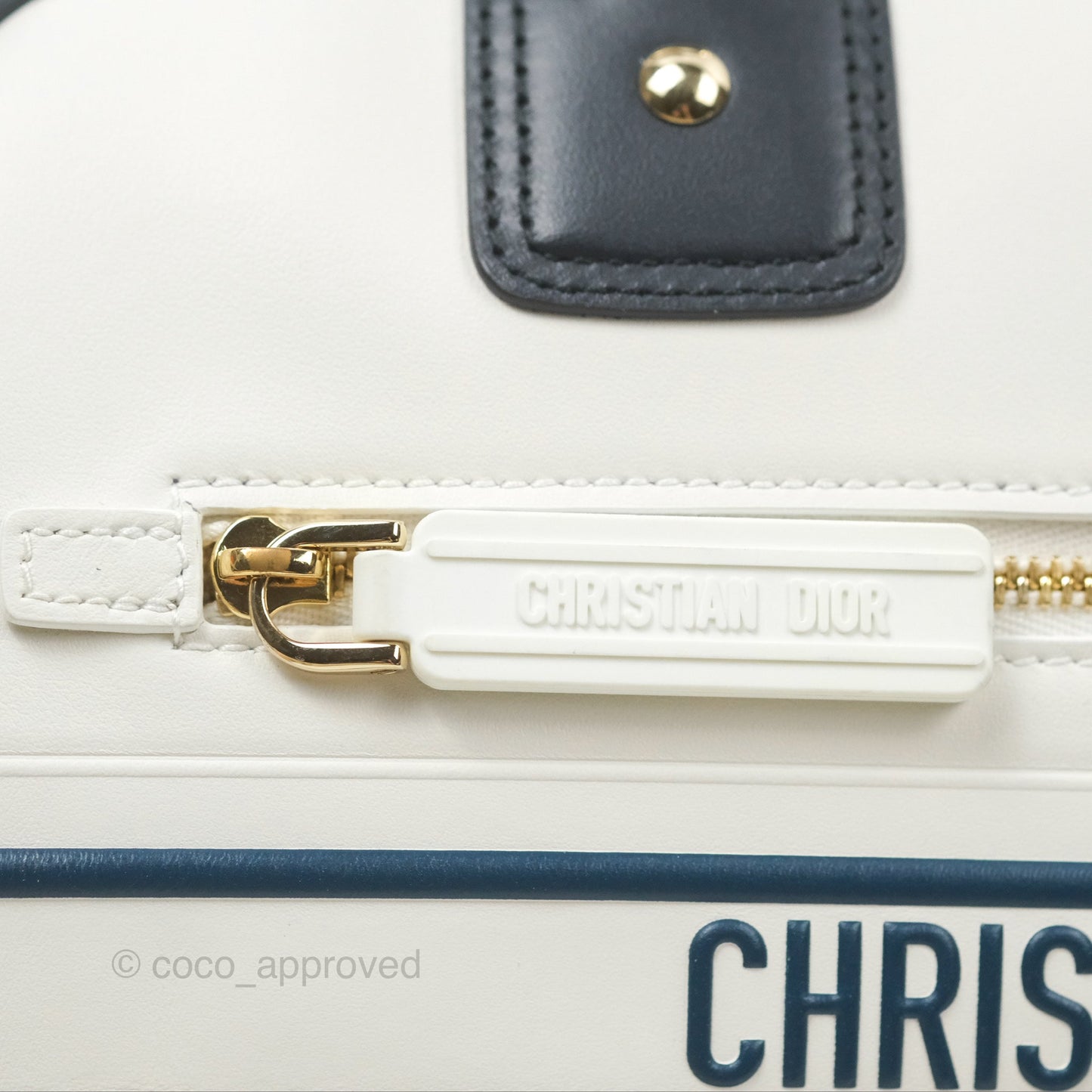 Dior Small Dior Vibe Zip Bowling Bag White Navy