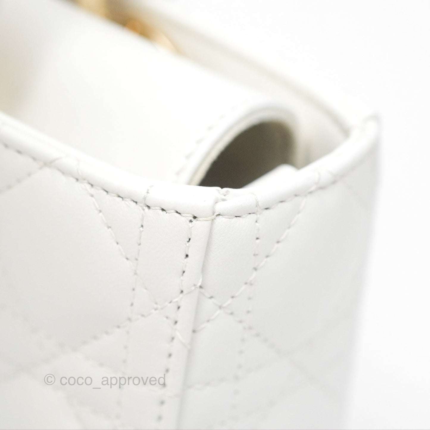 Christian Dior Small Lady D-Joy Bag Latte Lambskin Cannage Gold Hardware