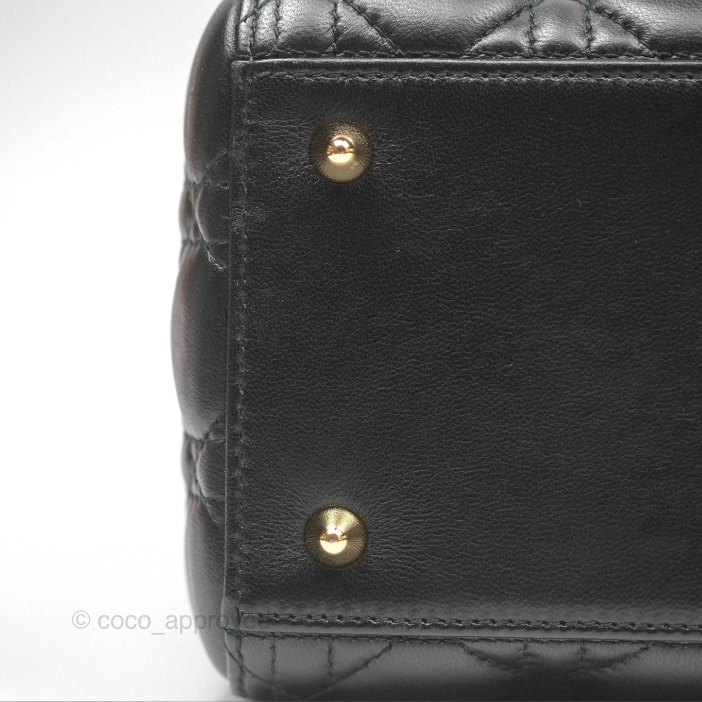 Christian Dior Medium Lady Dior Black Lambskin Gold Hardware