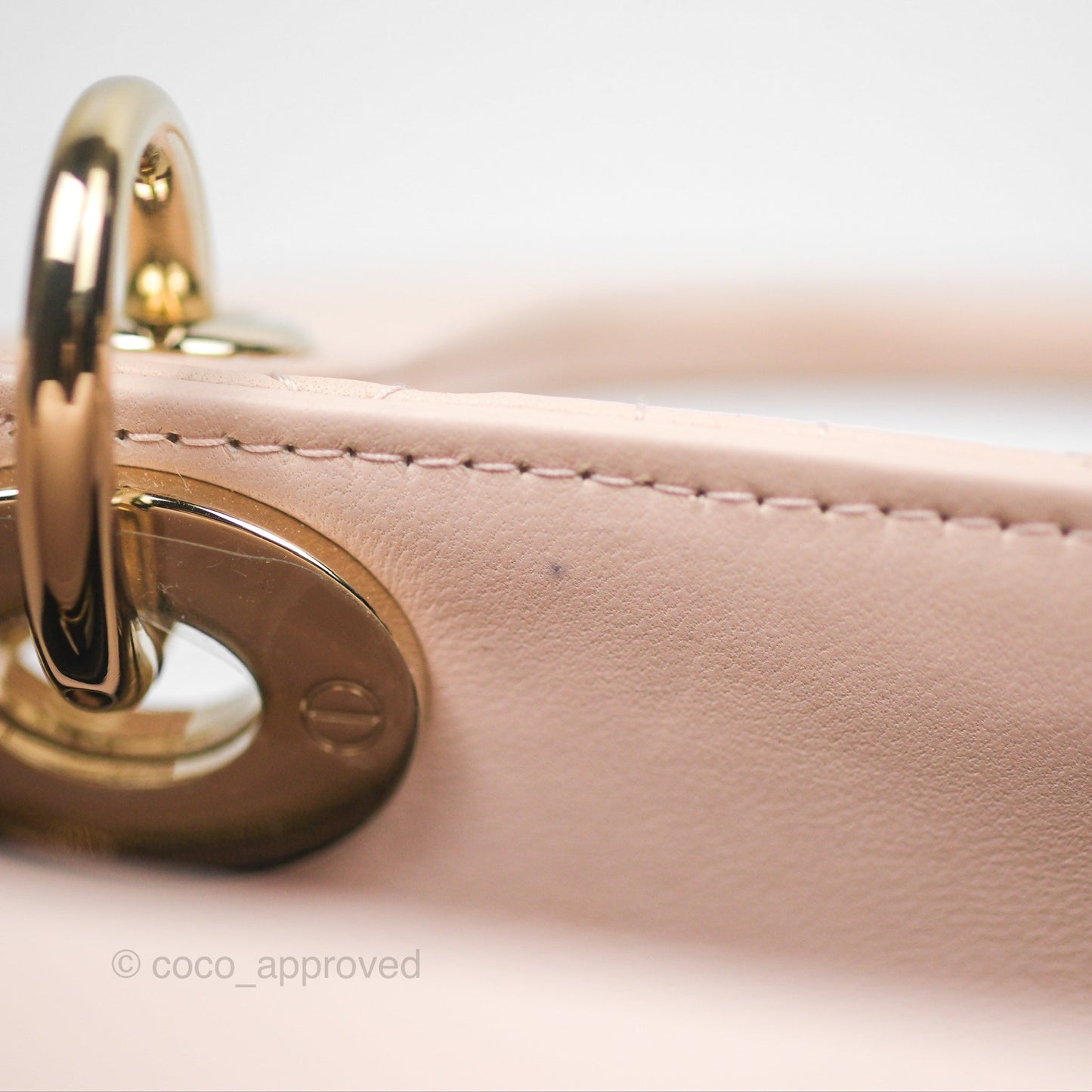Christian Dior My ABCDior Lady Dior Pale Pink Cannage Lambskin Gold Hardware