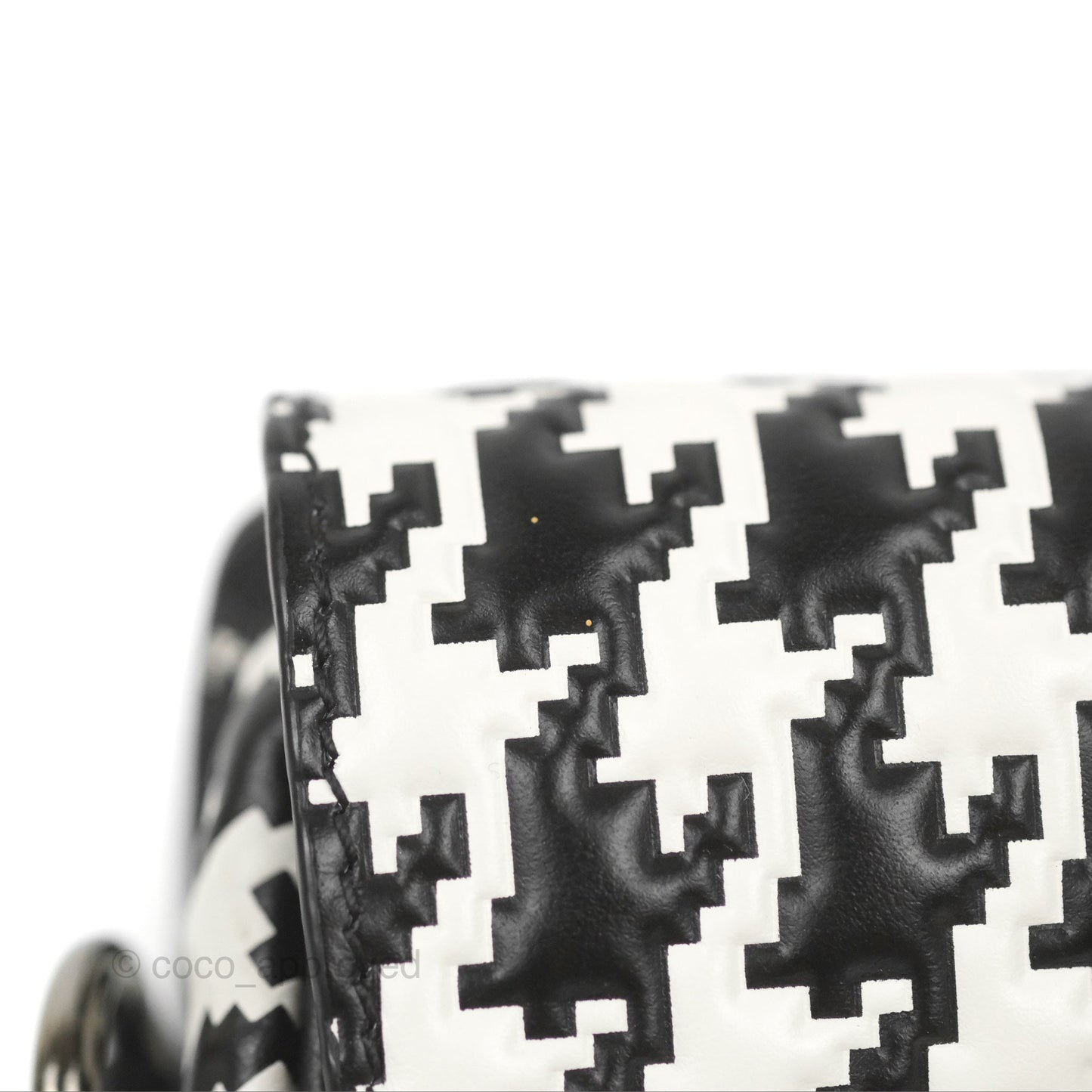 Christian Dior Bobby East-West Bag Black And White Houndstooth Embossed Calfskin