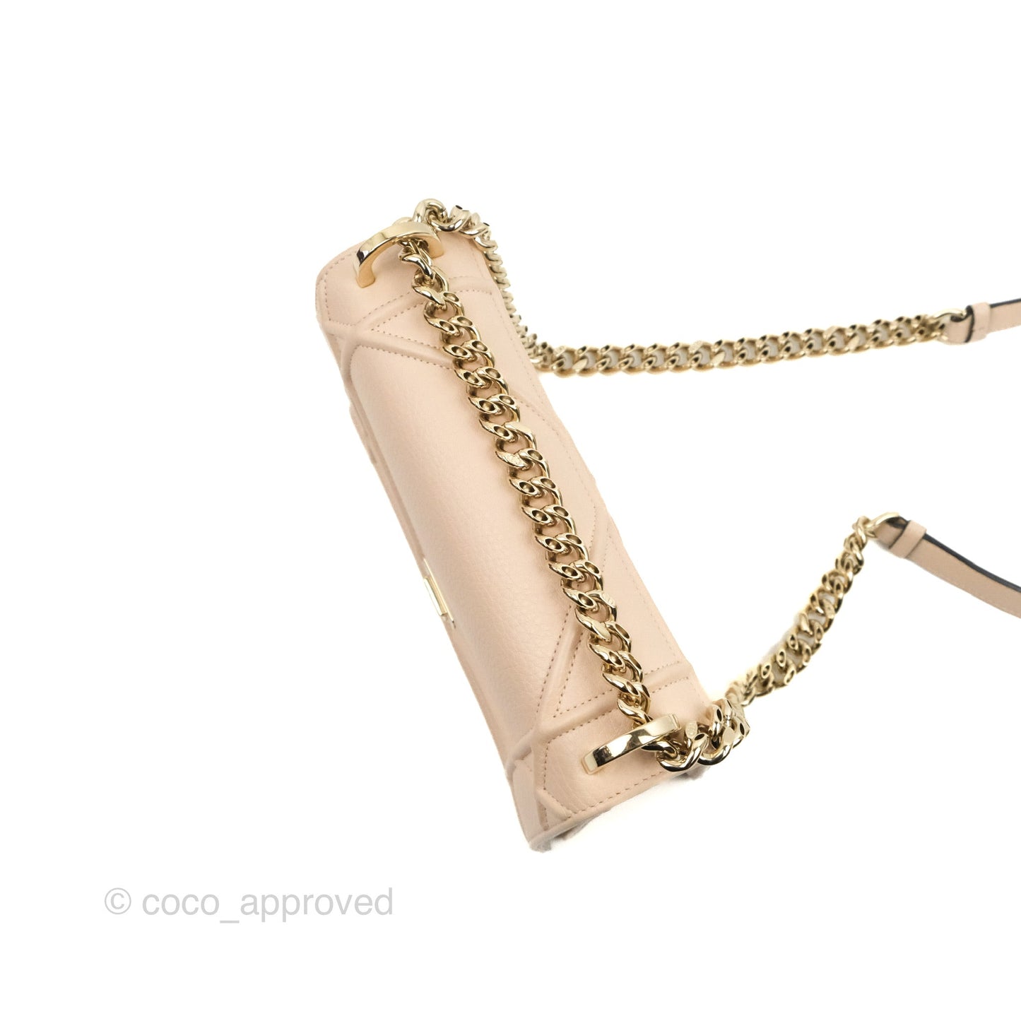 Christian Dior Small Diorama Calfskin Flap Bag Nude Pink Gold Hardware