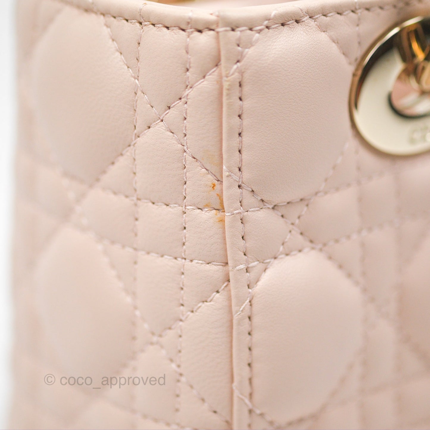 Christian Dior My ABCDior Lady Dior Pale Pink Cannage Lambskin Gold Hardware