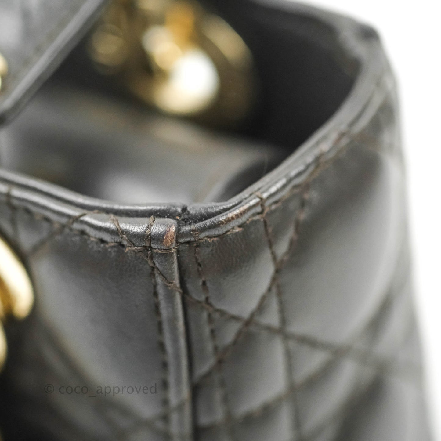Christian Dior Lambskin My ABCDior Lady Dior Dark Grey Gold Hardware