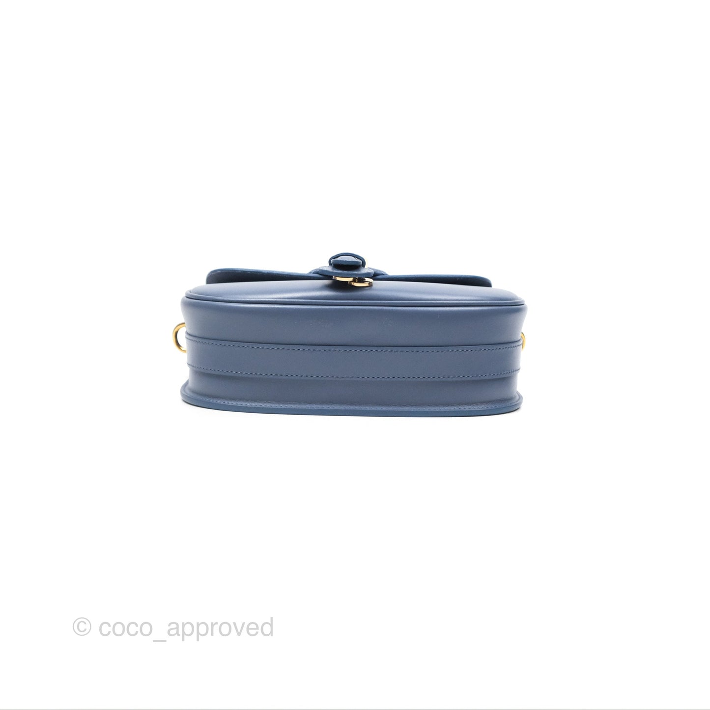Christian Dior Medium Bobby Bag Blue Calfskin Gold Hardware