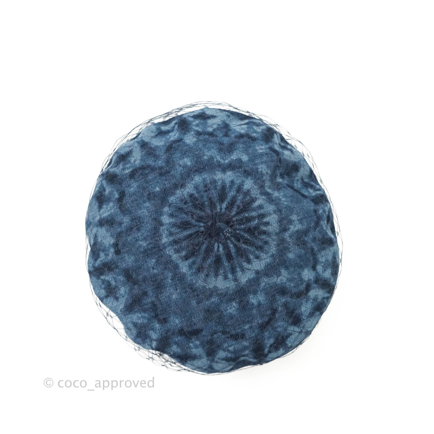 Christian Dior Arty Parisian Denim Beret With Veil