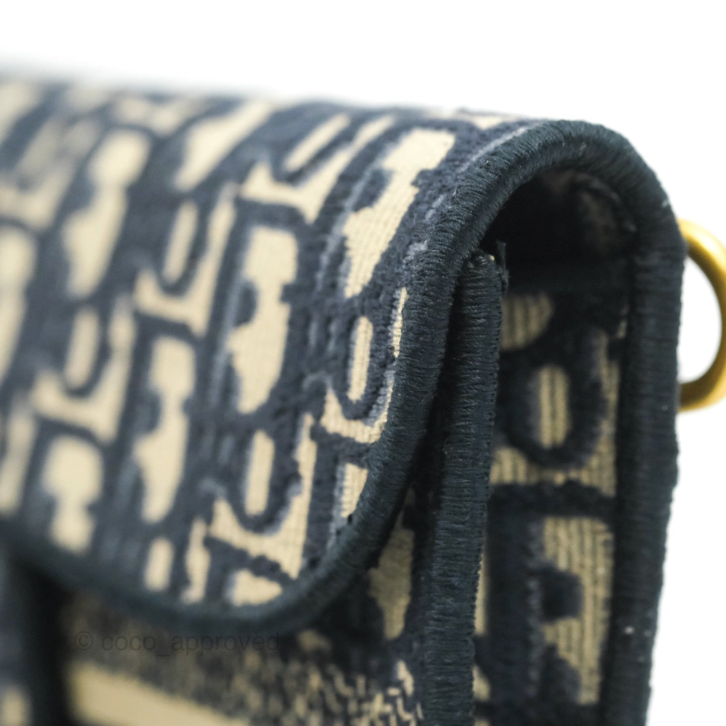 Christian Dior Navy Oblique Slim Saddle Pouch