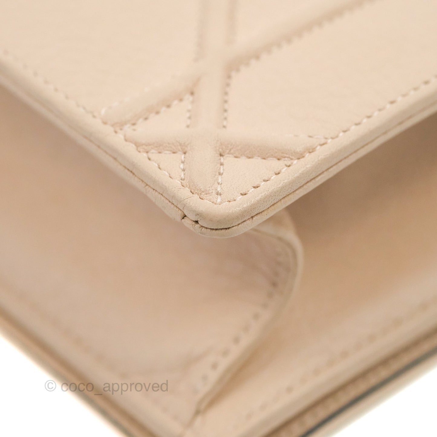 Christian Dior Small Diorama Calfskin Flap Bag Nude Pink Gold Hardware
