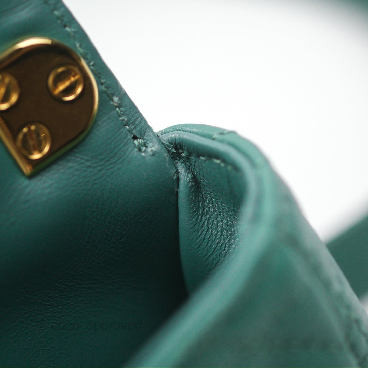 Christian Dior Micro Caro Bag in Tundra Green Supple Cannage Calfskin Gold Hardware